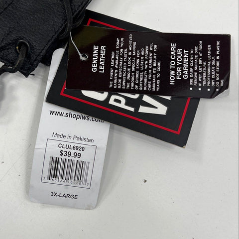 Coast to Coast Outfitters Leather Biker Vest Side Lace Snap Front Sz 3XL