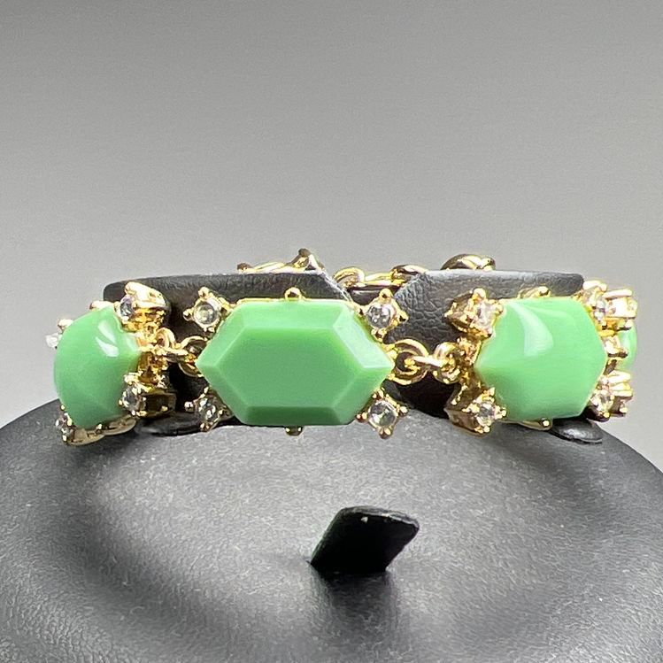 J Crew Gold & Green Tone Earrings and Bracelet Set