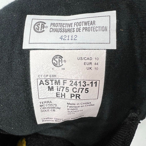 Terra Crossbow Composite Toe Waterproof Safety Work Boots Men's Size 10