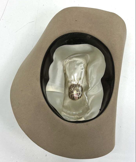 Vintage Stetson Tan Felt Cowboy Western Hat John B. Stetson Co Feather Band