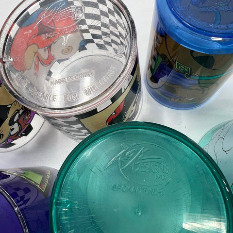 Vintage 90s Character Glasses Lot 7 Coca-Cola Disney Looney Tunes Scooby Doo