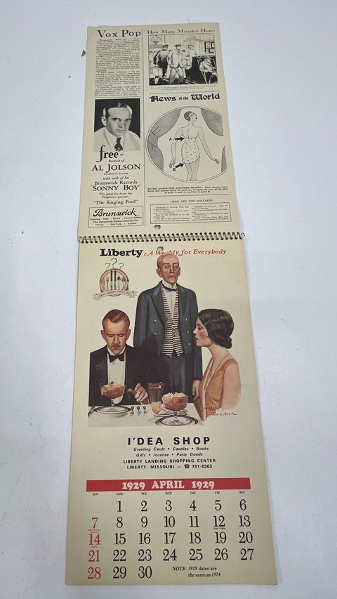 Vintage Calendar Lot 7pc 1929-1992 The Far Side Cats Liberty Schoeller's