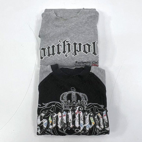 Vintage Y2K Southpole Lot of 2 Thermal Shirts Graphic Embroidered Men's XL