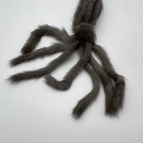 Unbranded Women's Real Mink Fur Scarf Gray Taupe Braided Multi-Strand Vintage