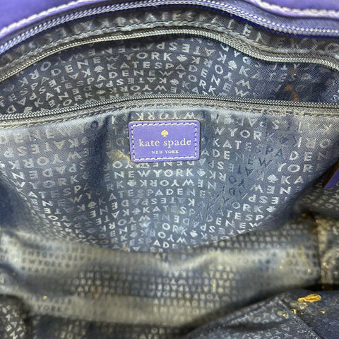 Kate Spade Royal Blue Leather Large Tote Bag Gold Hardware