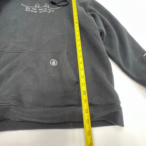 Volcom x Basquiat Mens I'm True To This Pullover Hoodie Black Embroidered XL