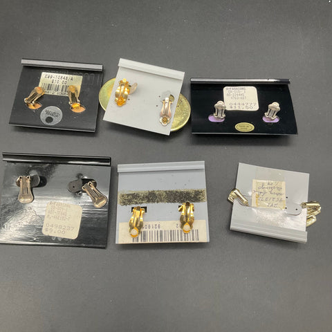 Monet Napier 1928 Vintage Jewelry Lot of 9 Pairs Clip-on & Post Earrings