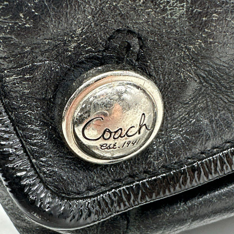 Coach Black Leather Poppy Pocket Hobo Shoulder Bag 14561 Silver Hardware
