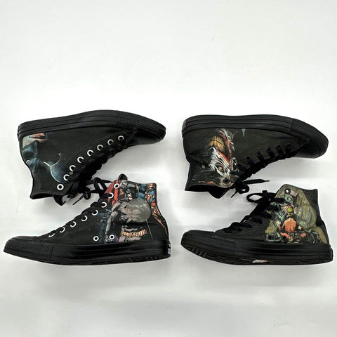 Two Pairs Converse Chuck Taylor All Star Batman & Joker High Top Sizes 9 & 10