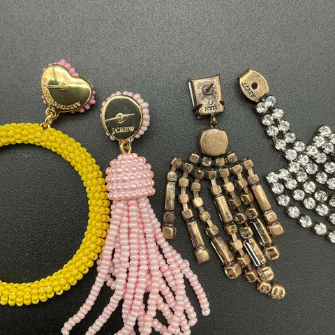 J. Crew Statement Costume Jewelry Lot of 9 Necklaces Earrings Bracelet