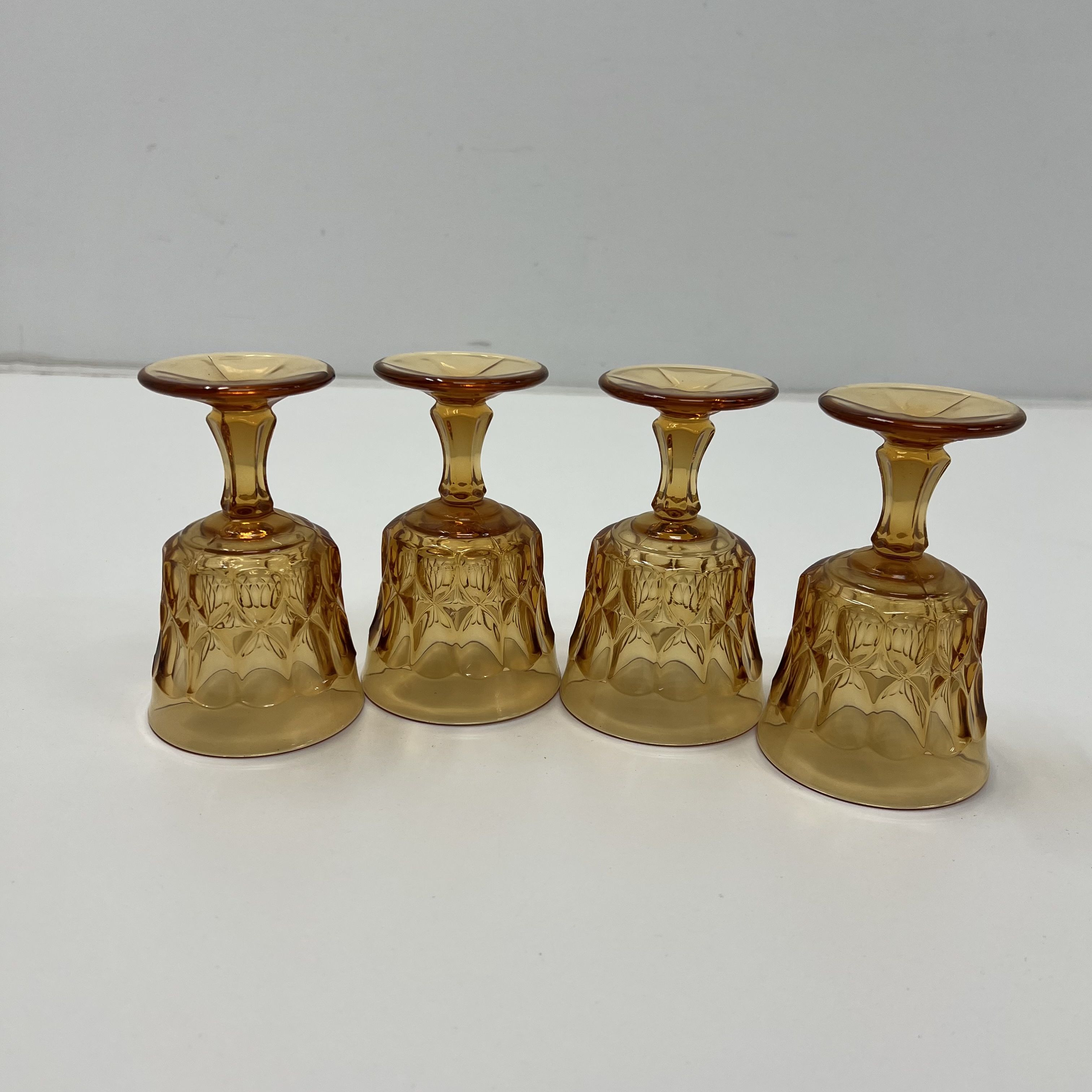 Vintage Noritake Perspective Amber Wine Goblets Set of 4
