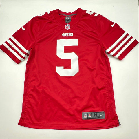 Nike San Francisco 49ers Trey Lance #5 NFL Game Football Jersey Red Men's Sz M
