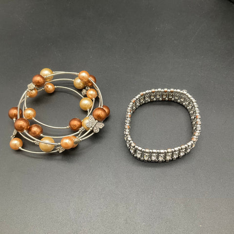 Nine West Rhinestone Faux Pearl Costume Jewelry Lot of 6 Bracelets Cuffs