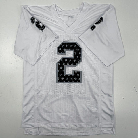 JaMarcus Russell Autographed Football Jersey White Marijuana Print Sz XL COA
