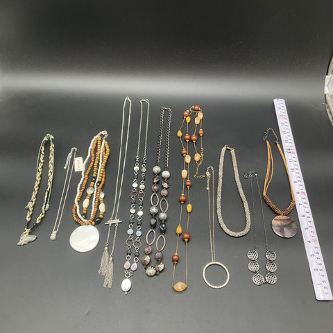 Pursuits Ltd Fashion Statement Necklace Jewelry Lot of 11 Beaded Shell