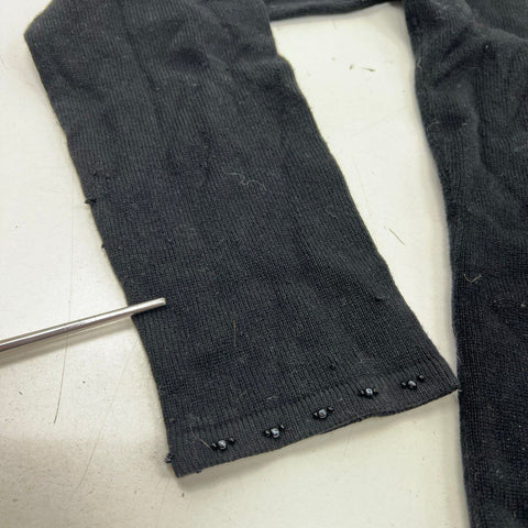 Pendleton Women's Black Beaded Silk Cashmere Cardigan Sweater Sz S
