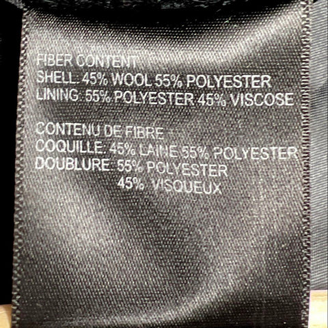 Hilary Radley Collection Black Wool Blend Button Front Cape Poncho Jacket Sz M