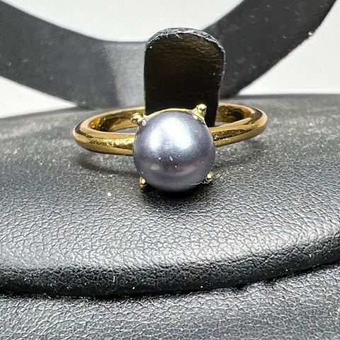 Coach Gold tone Faux Pearl Ring and Rhinestone Necklace
