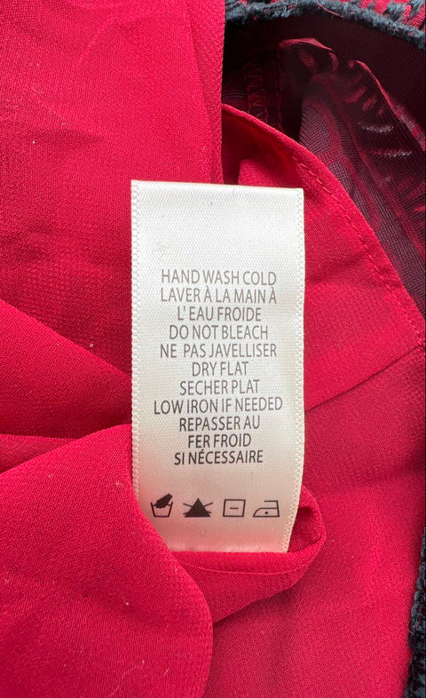 Max Studio Women's Red Black Burnout Velvet Scroll High Neck Halter Top Sz L NWT