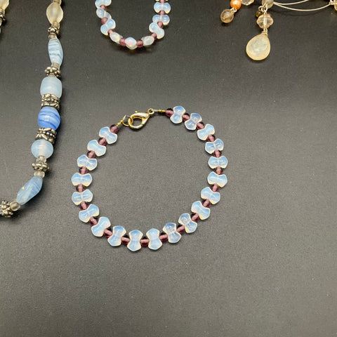 Boho Eclectic Jewelry Lot 10 Pieces Agate Fringe Beaded Necklaces Earrings