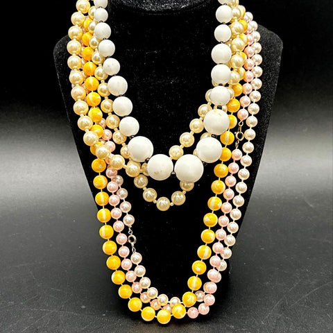 Vintage to Modern Beaded Necklace Lot 12 Pcs Floral Rose Faux Pearl Costume