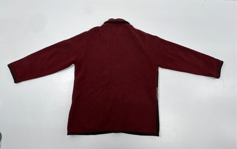 Vintage 90s Bernardo Essentials Women's Burgundy Wool Sheep Cardigan Jacket Sz M
