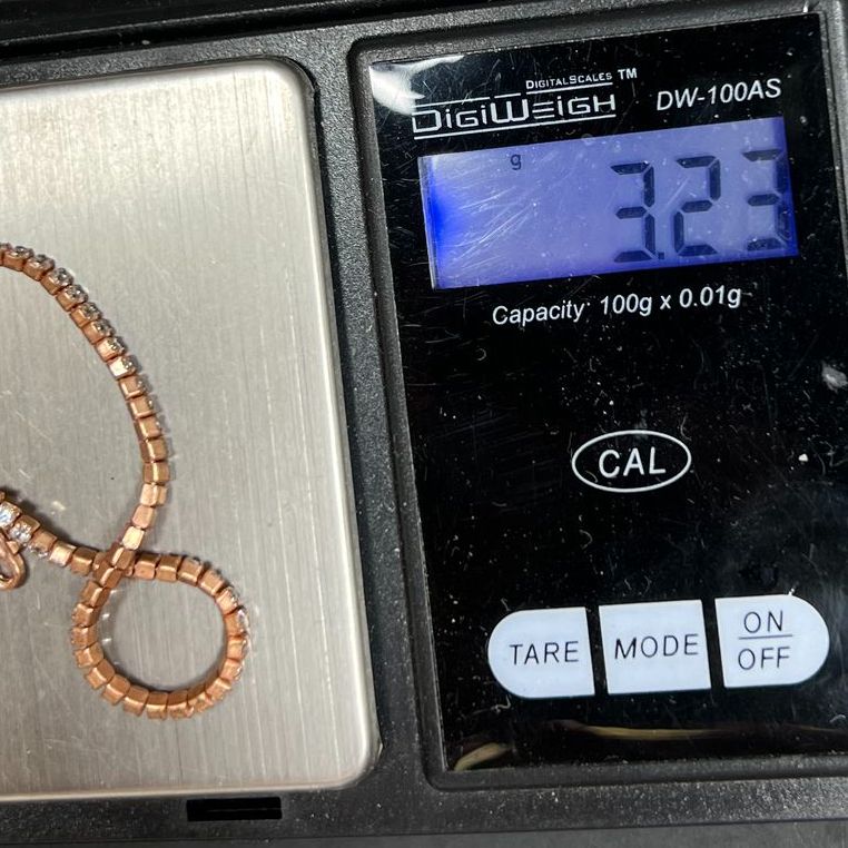 Rose Gold Tone Sterling Silver Tennis Bracelet