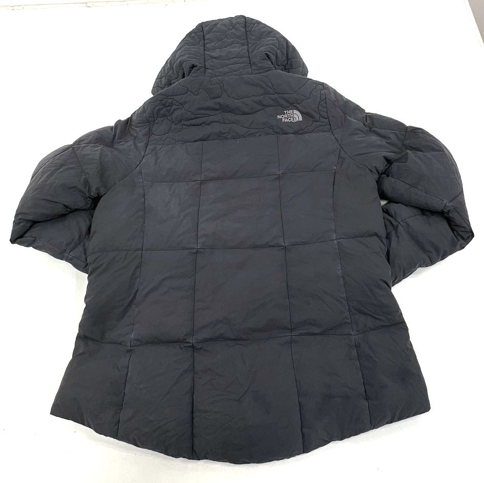 The North Face 550 Fill Down Faded Black Hooded Puffer Jacket Womens M