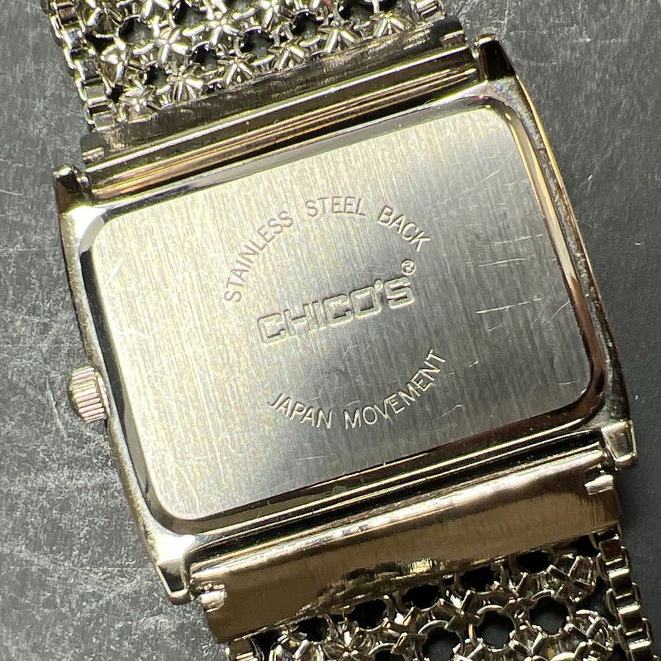 2 Chico's Rhinestone Band Wristwatches New Battery