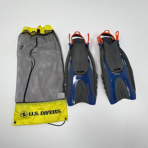 U.S. Divers Snorkel & Fins Set Adult L/XL Women's 9-13 w/ Mesh Carry Bag