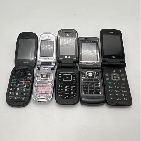 Samsung Sanyo LG Flip Phone Lot 5 Piece Vintage Cell Phones Untested As-Is