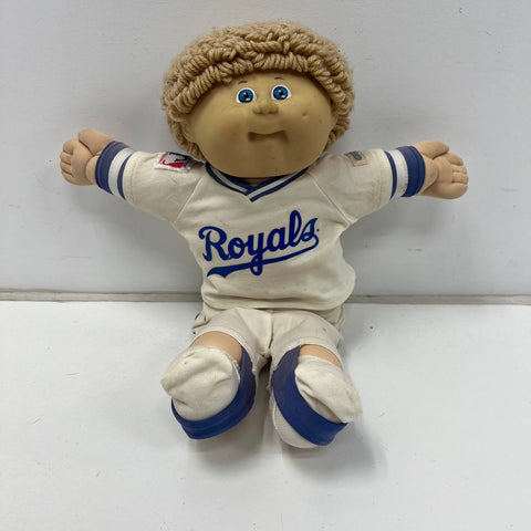Vintage 80s Cabbage Patch Kids Coleco KC Royals MLB Baseball Doll 15"