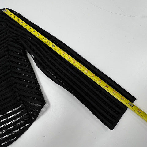 Express Women's Black Mesh Stripe Full Zip Jacket Size S NWT