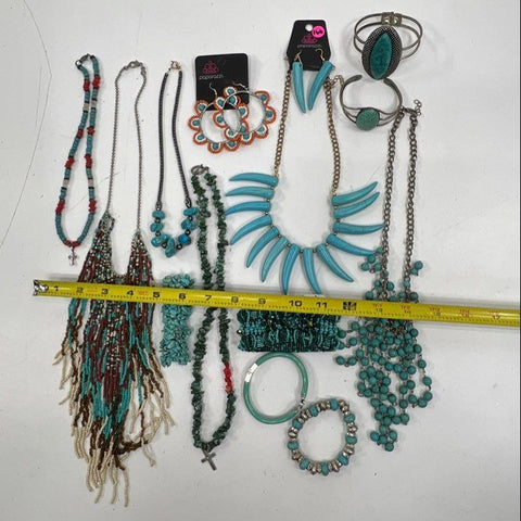 Paparazzi Jewelry Lot NWT Turquoise Color Southwestern Necklaces Bracelets 14
