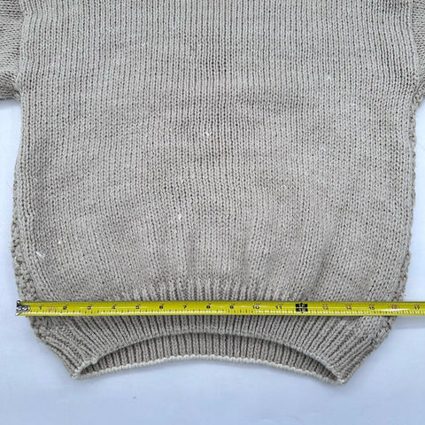 Vintage 90s Huntington Ridge Hand Knitted Ramie Blend Floral Sweater Sz M