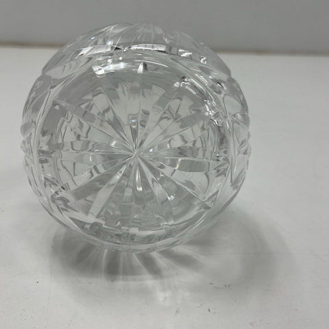 Vintage Cut Crystal Glass Wine Cruet Decanter Pinwheel Pattern w/ Stopper 12.25"