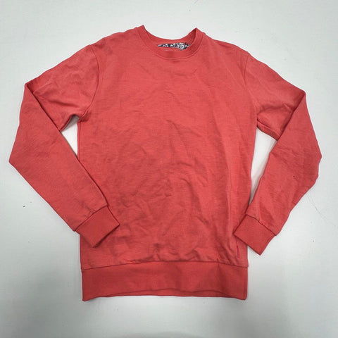 Denim & Flower Men's Crewneck Performance Fleece Sweatshirt Coral NWT Size S
