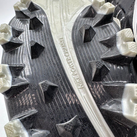 Nike Vapor Power Channel Black White Mid Baseball Cleats Size 15