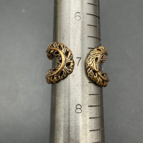 Barse Bronze Tone Feather Wrap Bypass Ring Size 7 Adjustable Thailand