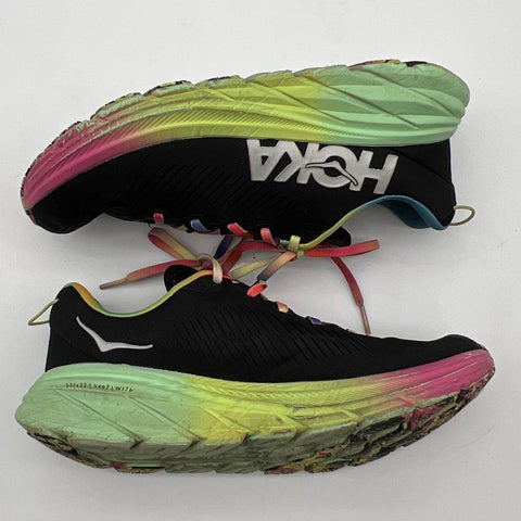 Hoka Rincon 3 Black Rainbow Multicolor Women's Running Shoes Size 9