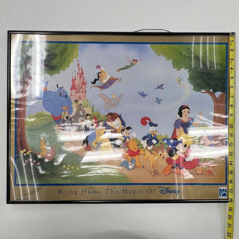 Disney Mouse Works Character Montage Framed Print 25x19 Mickey Snow White Pooh