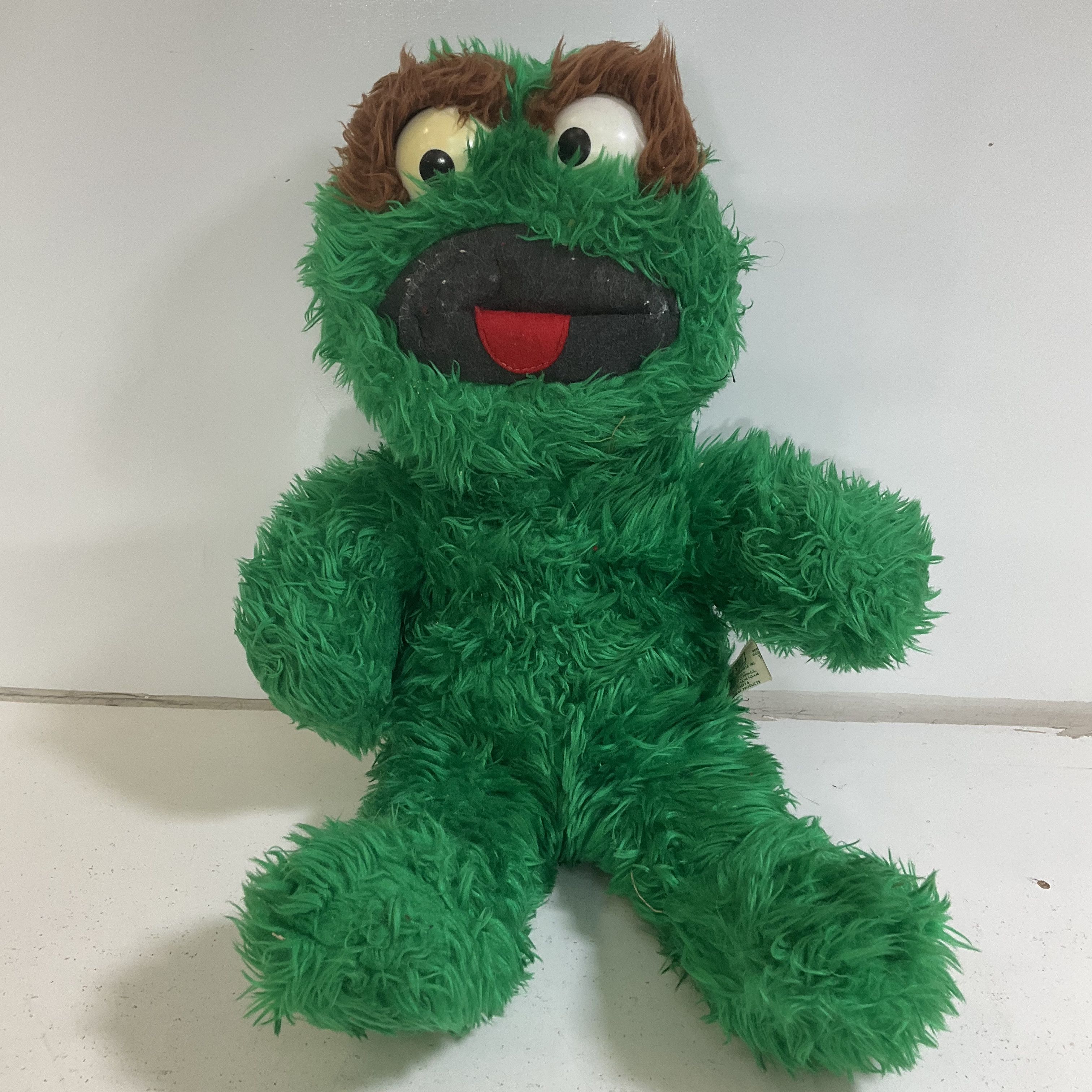 Vintage 80s Knickerbocker Sesame Street Oscar the Grouch Plush Stuffed Animal
