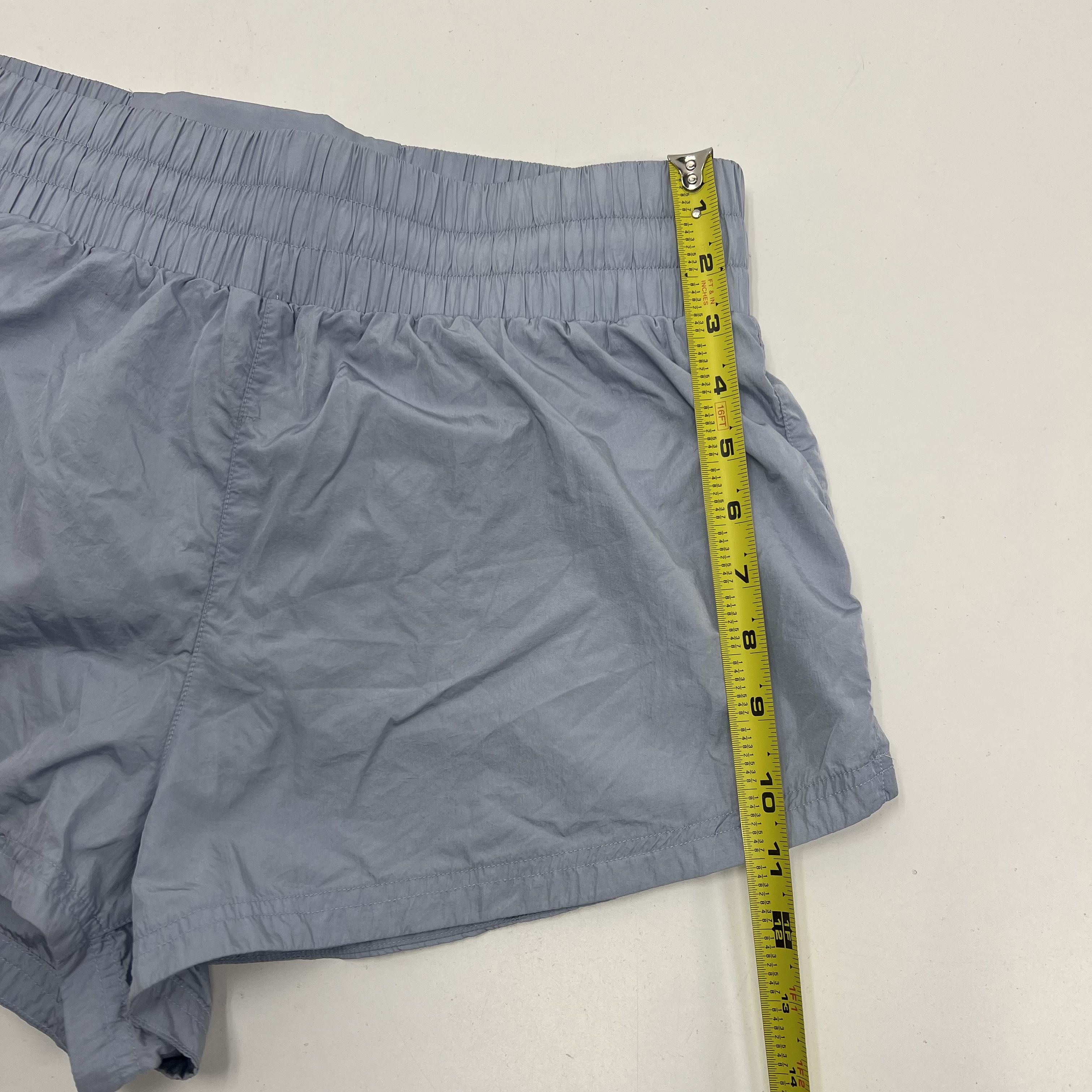 Varley Kallin Running Short Metallic Woven Blue Women's Size Small 3" Band