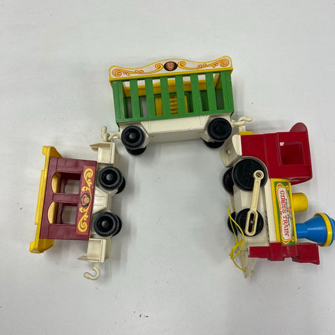 Vintage Fisher-Price #991 Circus Train & Truck Lot Plastic Toys 1970s