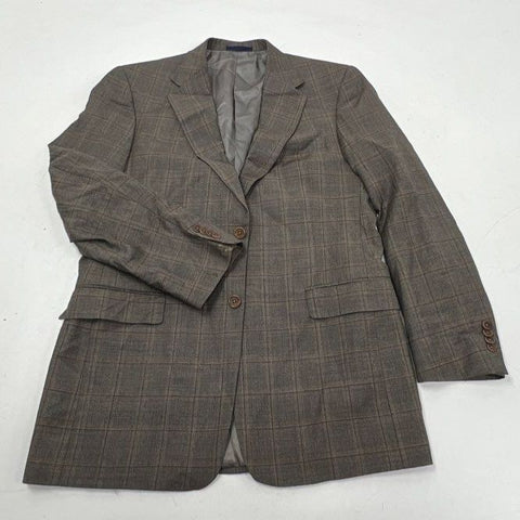 Daniel Cremieux Dillards Men's Brown Plaid Sport Coat Blazer Two Button