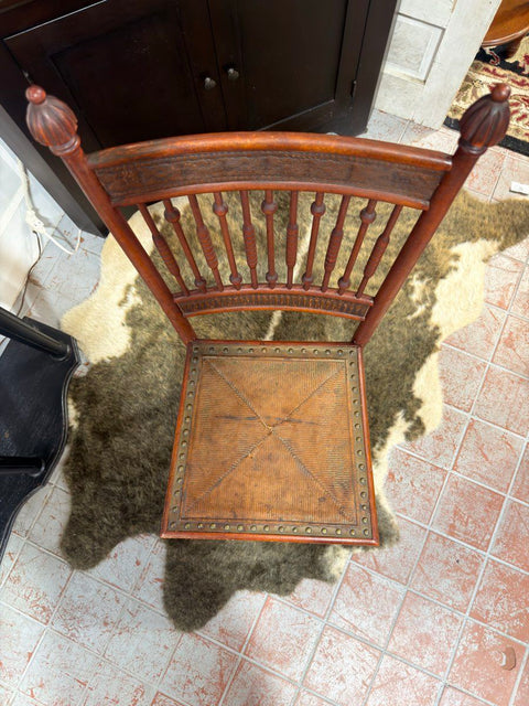 LOCAL PICK UP ONLY Antique Victorian Wood Side Chair Spindle Back