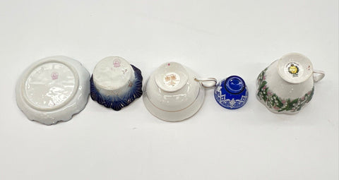 Paragon Teacup Lily of the Valley Rose Austria Porcelain Cobalt Glass 5pc Lot