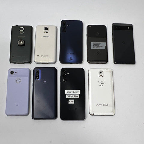 Samsung Google Pixel Motorola Smartphone Lot 9 Pieces For Parts Only