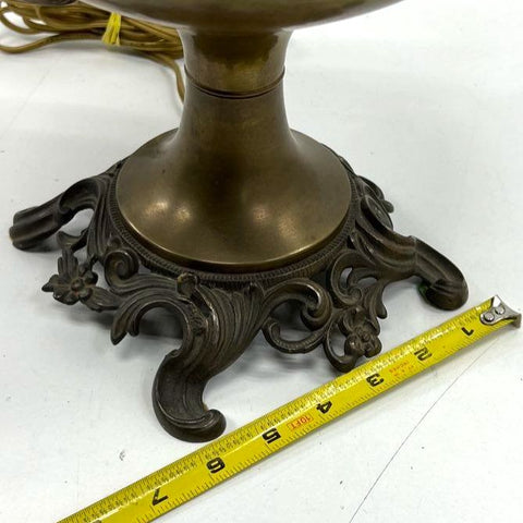 Vintage Hollywood Regency Rococo Revival Brass Urn Table Lamp 3-Light