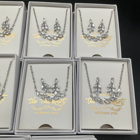 DHQH Jewelry Bridesmaid Tie The Knot Necklace Earring Sets Jewelry Lot of 11 NIB